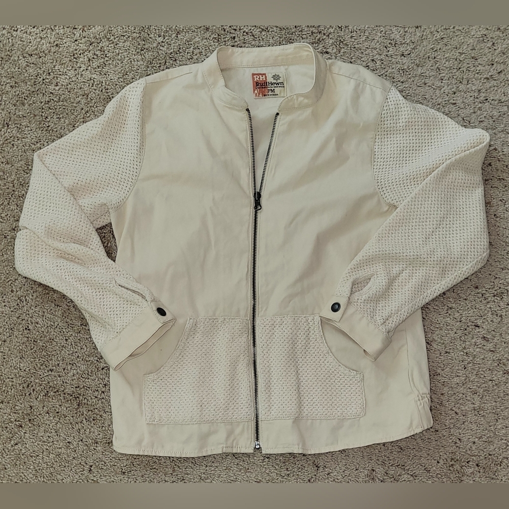 Ruff Hewn Cream Bomber Jacket size PM